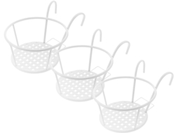 Juego de 3 soportes de hierro para plantas colgantes, estantes para balcón y soporte de barandilla