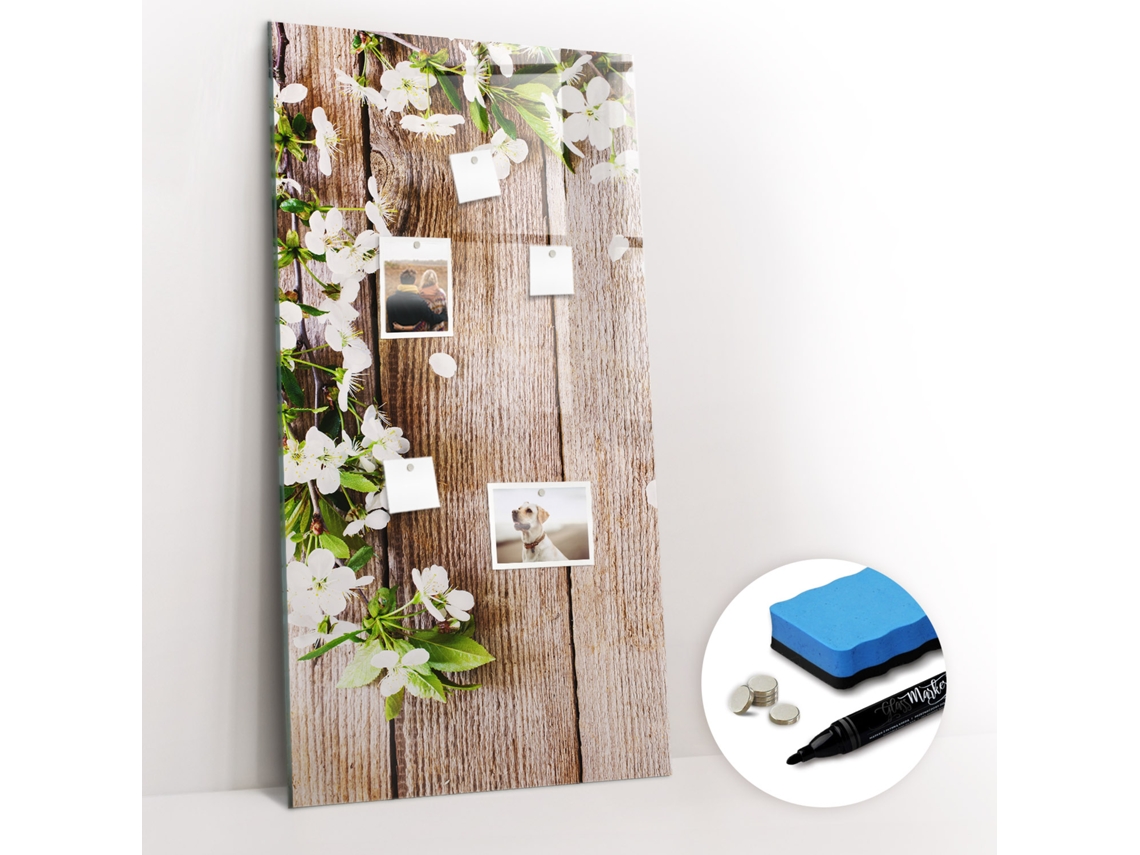 Quadro Magnético De Parede Margaridas Nas Tábuas Para O Quarto Das Crianças Espelharte (60x120 Cm)
