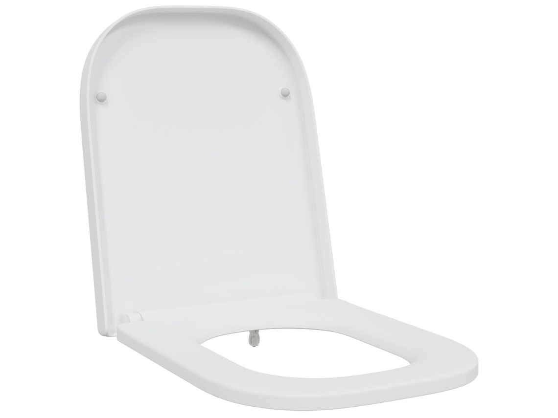 Assento De Vaso Branco Moderno De Plástico Vidaxl White Plastic (35x44,8x3,6 Cm)