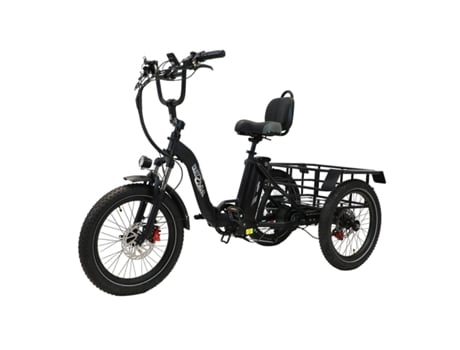 Triciclo Bicicleta Elétrica Onesport Ot30 Motor 500w Bateria 48v13ah Pneus De 20 Polegadas Freio A Disco Hidráulico Preta