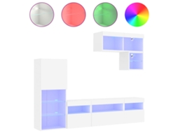 Tv Wall Unit, Tv Wall Units Vidaxl Branco Madeira Processada (n/a)