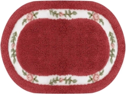 Lurelia Tapete Floral Oval Rosa Microfibra Antiderrapante Lavável