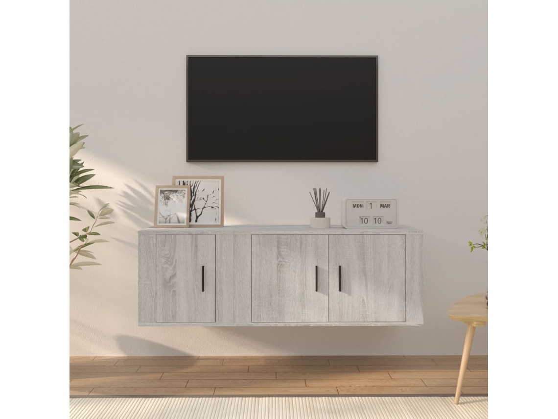 Vidaxl Conjunto Móveis De Tv 2 Pcs Madeira Processada Sonoma Cinza