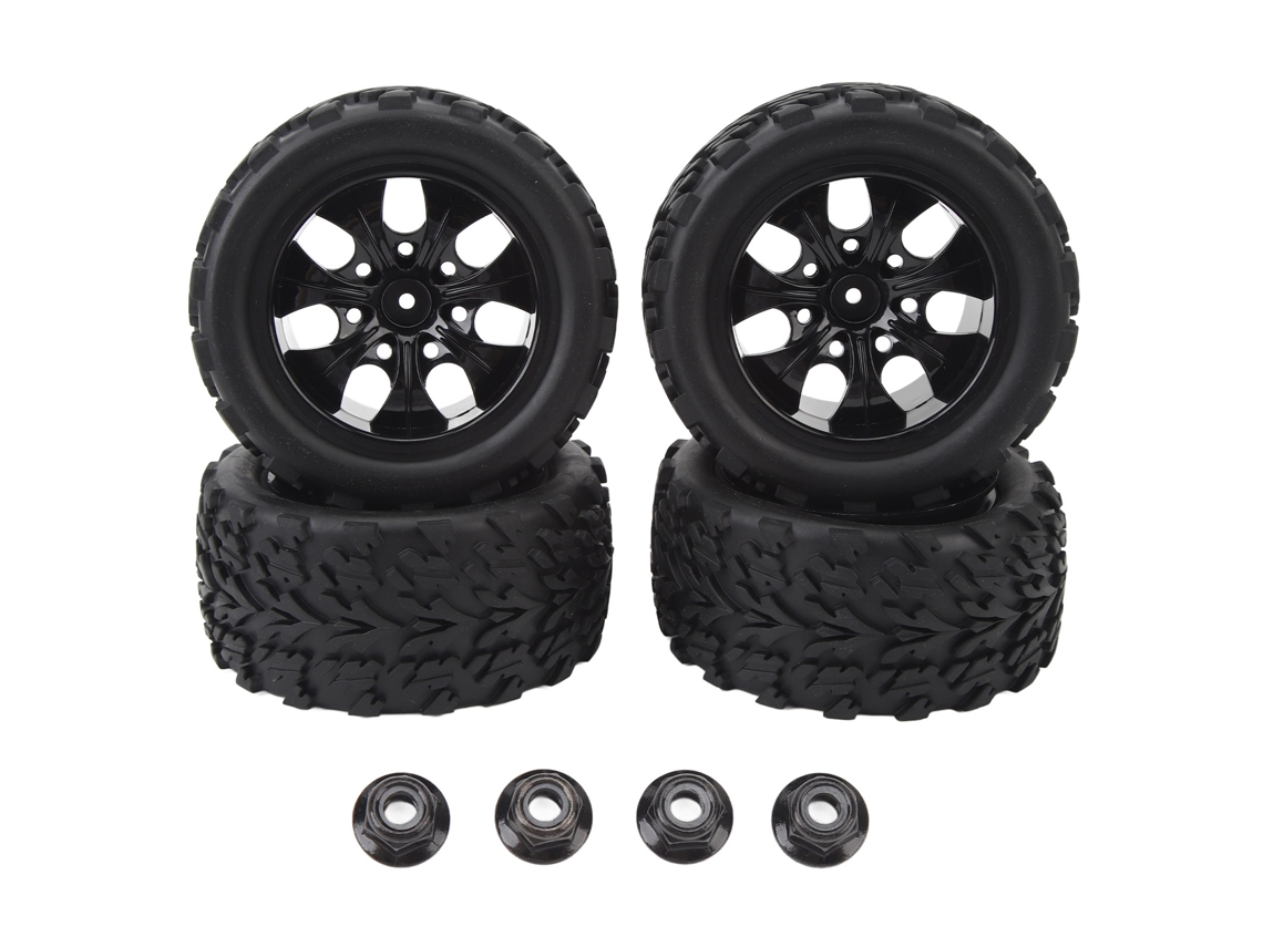 Mali 4 Pneus de Rc Off Road com Parafusos 12mm Hex 7 Buracos Borracha para Carro Rc Off Road 1/10