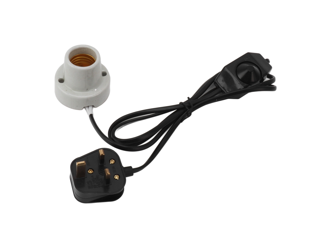 Suporte Lâmpada Cerâmica Répteis E27 250v Plug Uk