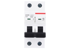 Disjuntor miniatura mcb 2p 25a 400vac interruptor ar gym9 | S/MARCA