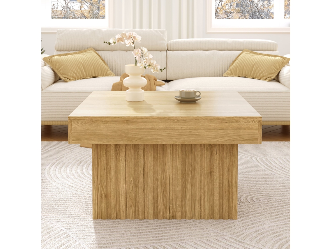 Mesa Centro Tampo Pb Base Mdf 79x79x46 Versátil Sala Escritório
