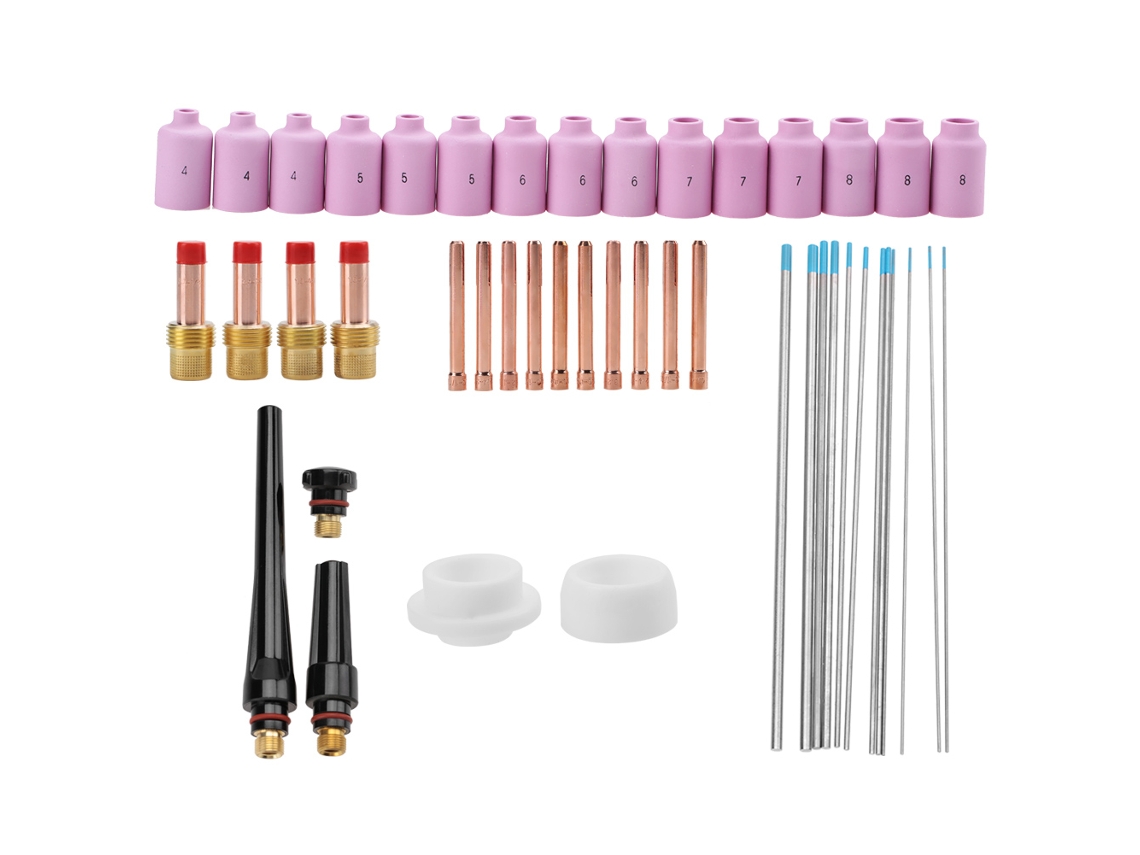 46 Piezas/conjunto Accesorios Consumibles Para Soplete Tig Series Wp-17/18/26 Boquilla De Gas Piezas De Soplete De Soldadura