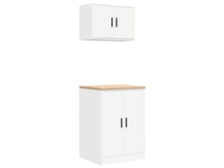 Conjunto 2 Armários de Garagem VIDAXL Derivados de Madeira Branco