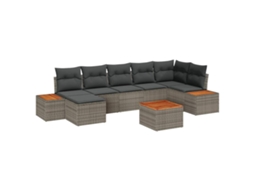Maison Exclusive - Conjunto De Sofá De Jardim 8 Pcs Cinzeto Rattan Sintético