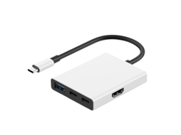 Yizhood 4 em 1 4k30hz Usb C Usb3.0 Hdtv Pd 100w Docking Station para laptop, switch, celular branco