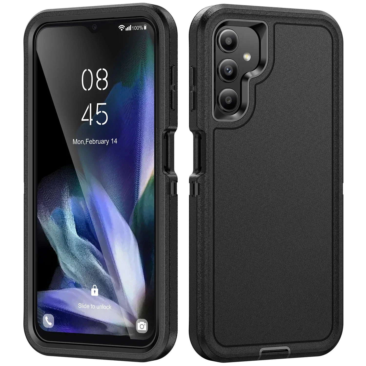 (preto, Galaxy A06) Capa Protetora 3 Em 1 Com Estrutura Reforçada, À Prova De Choque Em Ptu, Proteção Contra Quedas De Nível Militar.