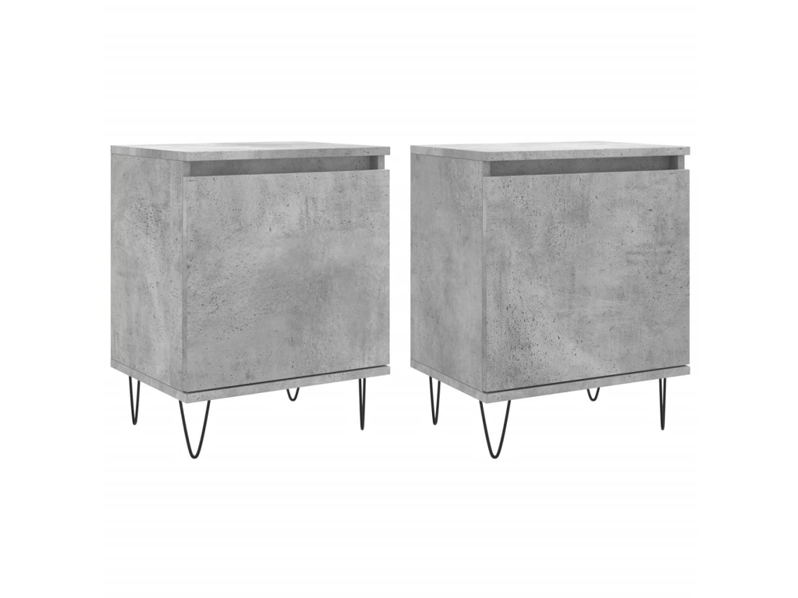 Bedside Cabinet, Bedside Cabinets Vidaxl Cinzeto Madeira Processada (n/a)