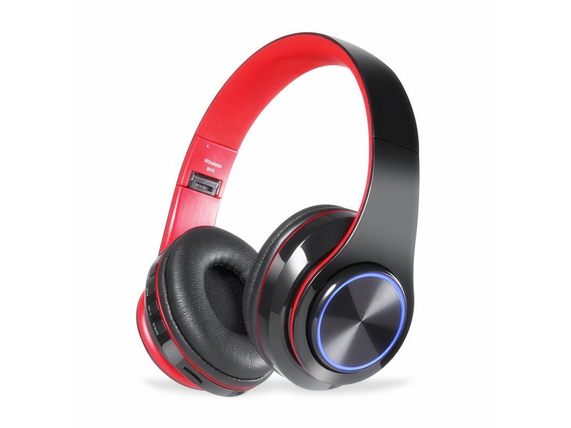 Fones de Ouvido Bluetooth MDUG (preto e Vermelho)
