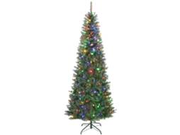 Árvore de Natal artificial de 210 cm, luzes brancas, 9 modos, base metálica, espessa, dobrável S/MARCA