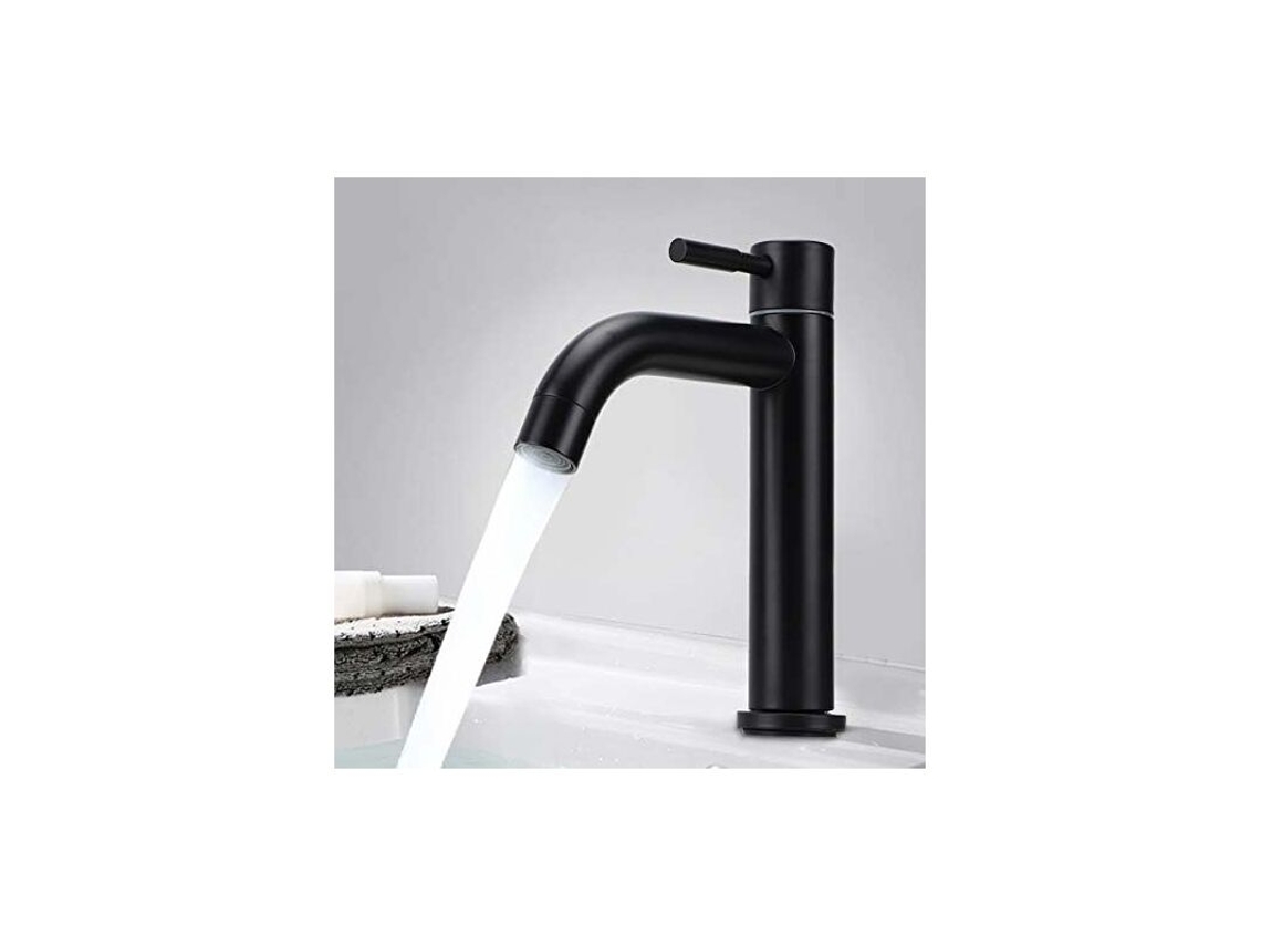 Torneira De Cozinha, Água Fria Simples Em Aço Inoxidável Preto Fosco Para Cozinha, Rosca Macho G1/2" (rosca Macho G1/2"), Estilo Clássico Europeu