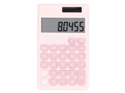 Calculadora de Bolso Portátil de 8 Dígitos, Bateria Solar, Visor Lcd Grande, Botões Sensíveis, Cor Rosa. Calculadora BRILVIBERA
