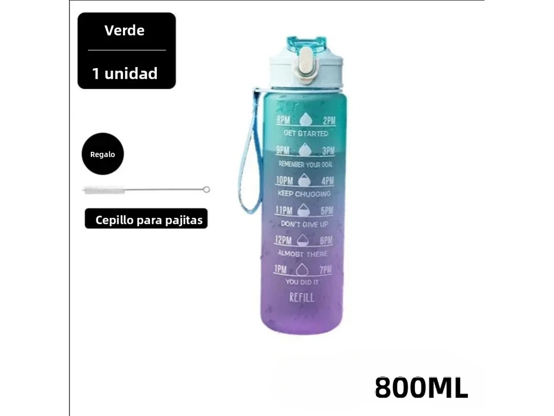 Garrafa de Água À Prova de Vazamentos, Ideal para Esportes e Viagens. MDUG (verde 800ml)