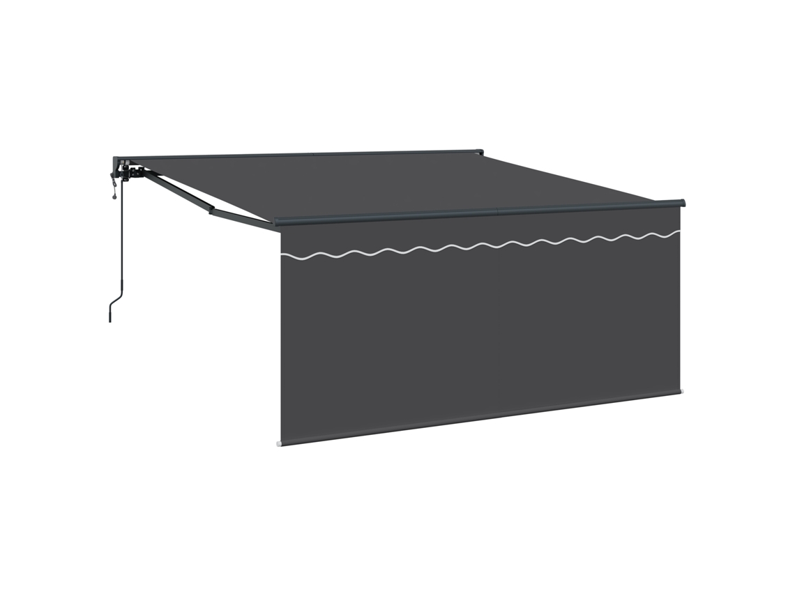 Conjunto 1 Toldo Retrátil Vidaxl Antracite Poliéster (300 X 250 Cm)
