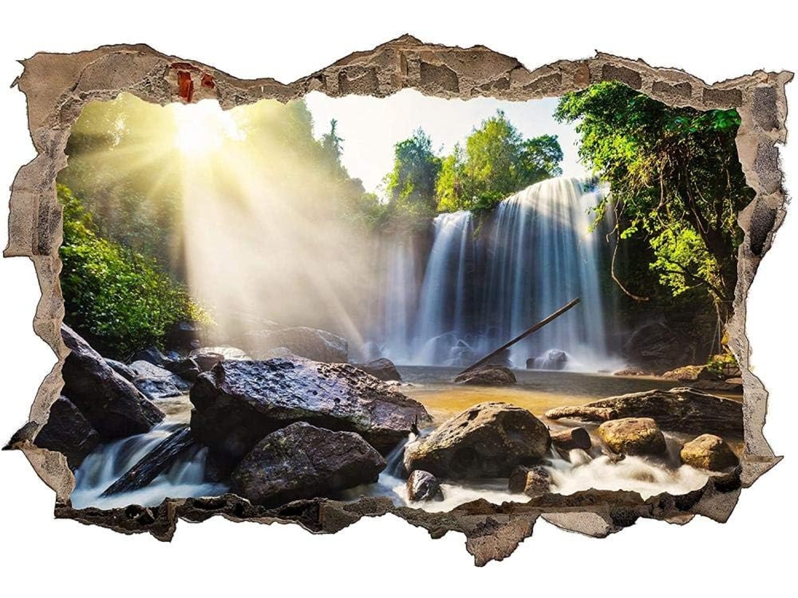 Adesivos Muraux Cascata Adesivo Mural Para Salão De Beleza Quarto Cozinha Escritório Adulto Criança 56x81cm