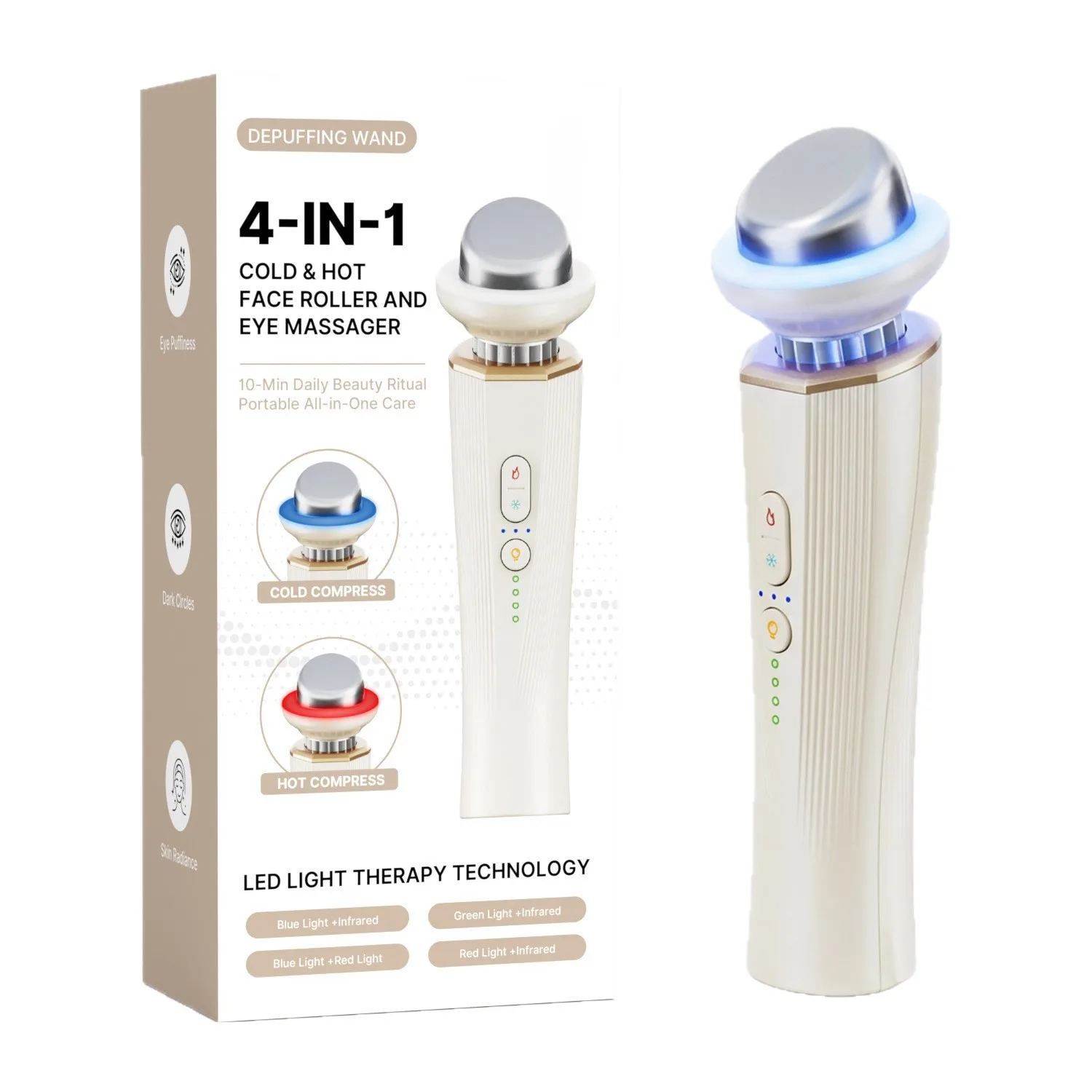 Massageador Facial Elétrico Portátil (branco)