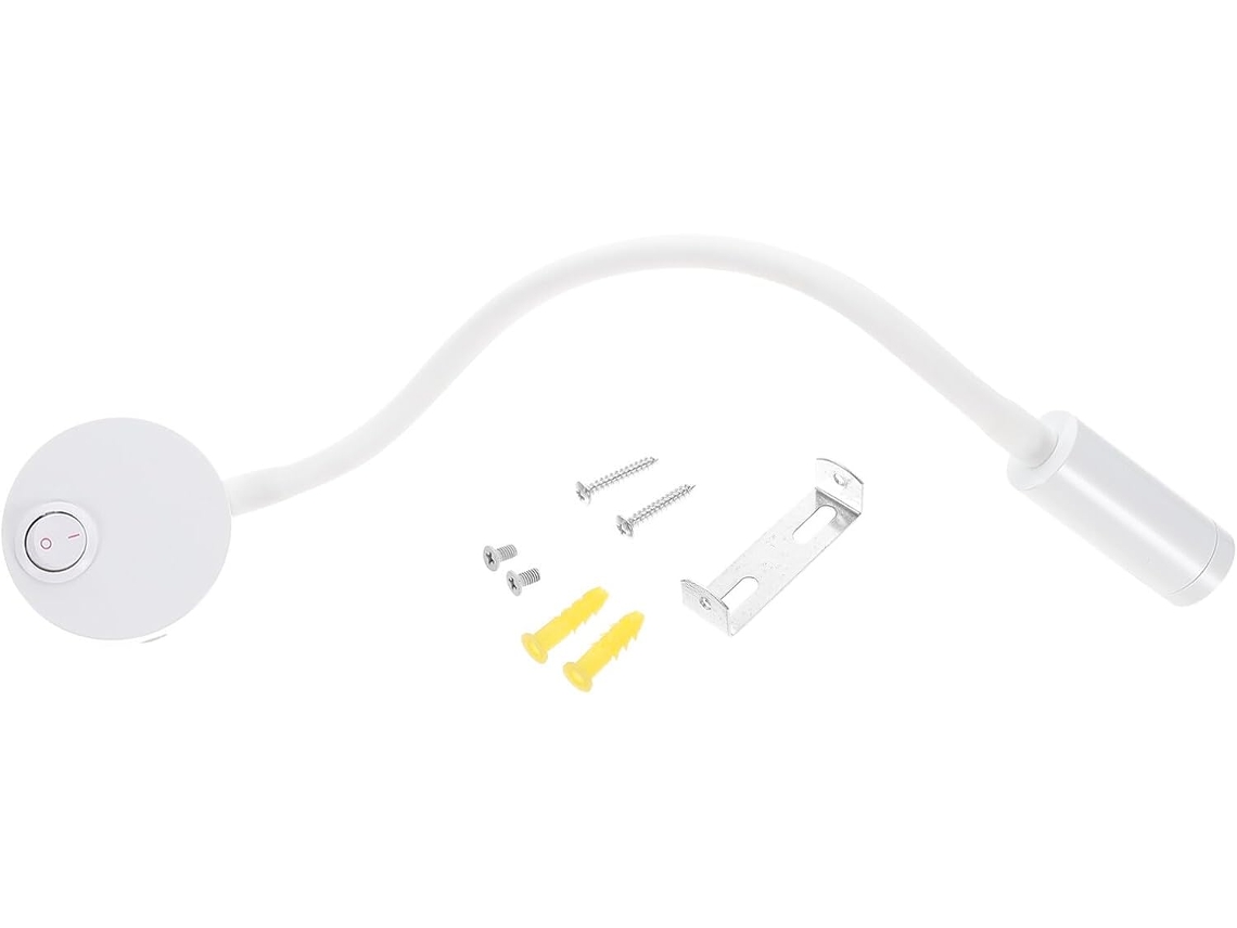 Luminária De Leitura Bestyash 3w Led Branca Com Clipe, Ângulo Ajustável, Metal E Abs, Luz Suave E Segura Para Os Olhos