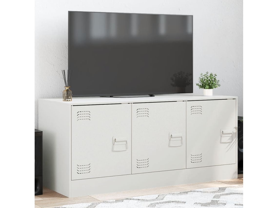 Vidaxl Móvel De Tv 99x39x44 Cm Aço Branco