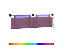 Conjunto 1 Cabeceira Suspensa Vidaxl Roxo Veludo (170 X 55 X 5 Cm)