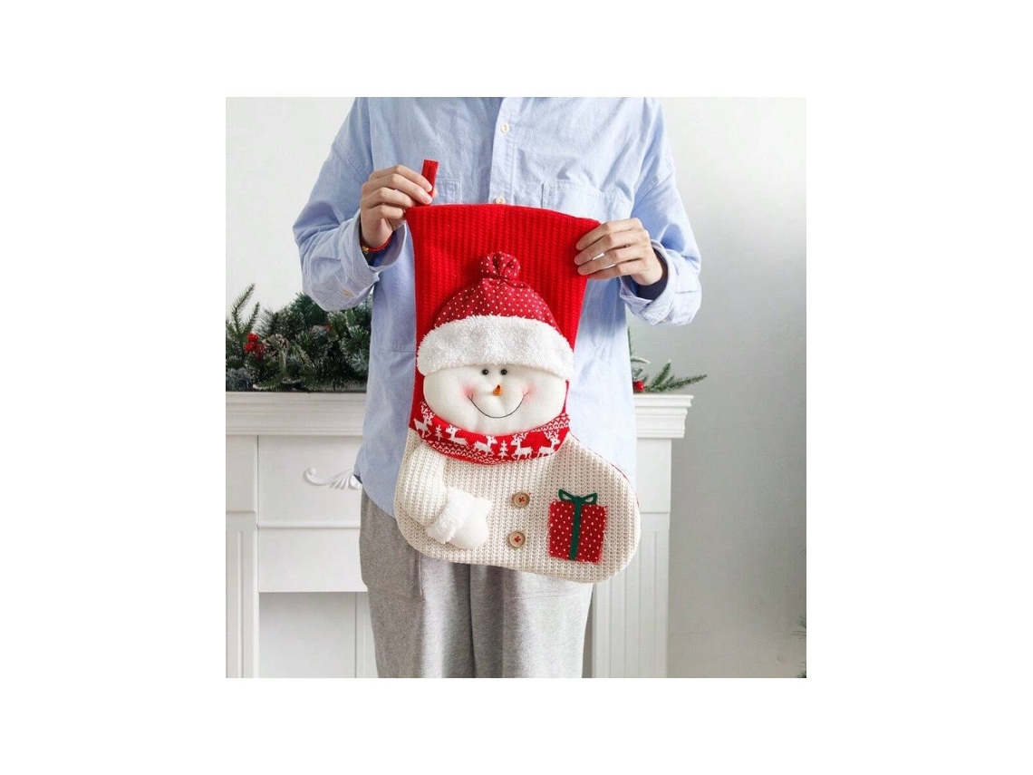 Meias De Natal Tricotadas Grandes 4832cm, Bolsa De Doces/ Presente, Decoração De Natal Igvtrade (papai Noel, Boneco De Neve)