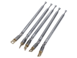 Conjunto De 5 Antenas Telescópicas Rádio Am/ Fm Seções Com 32 Cm Comprimento E Ângulo 180 Graus