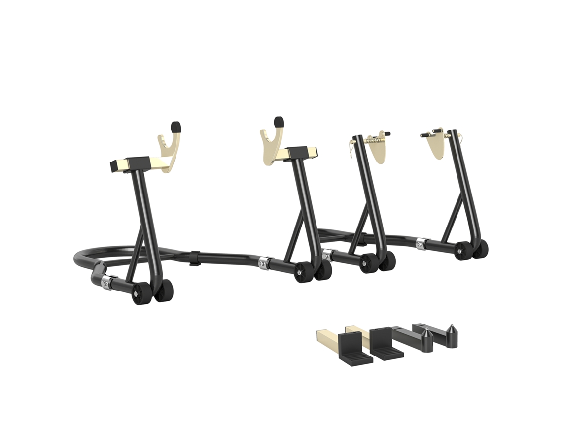 Suporte da Roda Dianteira Traseira 390 Kg Suporte da Oficina de Motocicleta Braço de Aço Ajustável, Garfo em Formato de U+l Preto Ge