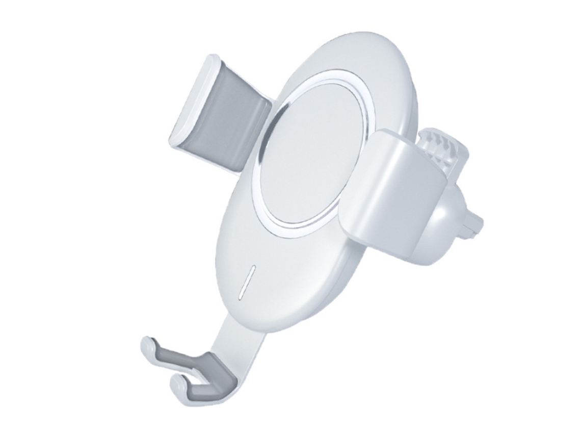 Carregador Carro Sem Sentido Eletromagnético Qi Rápido Sensor YIZHOOD Branco