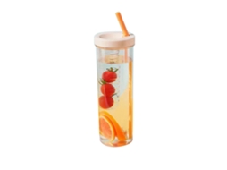 Garrafa de Água LAXISCREED 700ml com Canudo Plástica Transparente