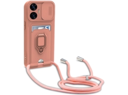 Correia Colar Proteção Câmera para Oppo Realme C55 HONGWE. Silicone Rosa