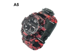 Em 1 Relógio De Pulseira Paracord Tático De Sobrevivência Ao Ar Livre Com Bússola Raspador Rotina Paracord Apito Ferramentas De Acampamento