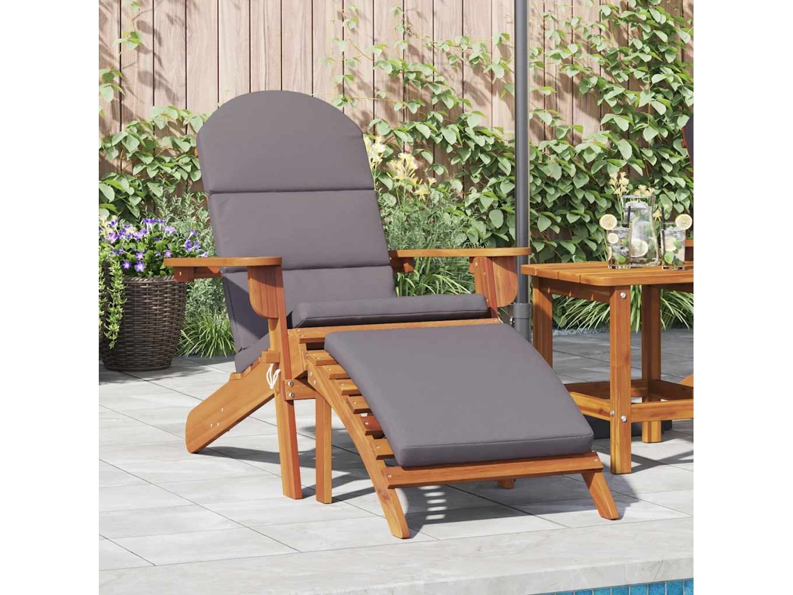 Vidaxl Cadeira De Jardim Adirondack Com Apoio De Pés Acácia Maciça