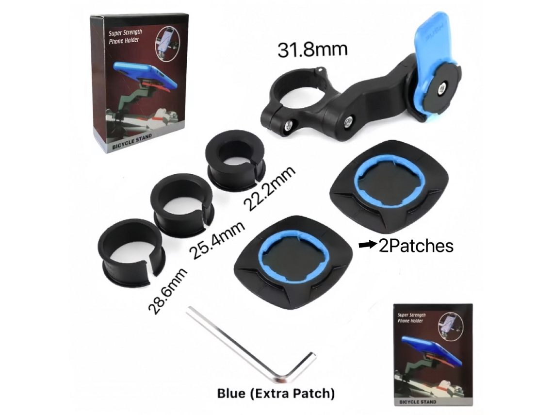 Bicicleta Suporte Telemóvel HEXINYIGJLY,com Filtro de Vibrações de Alta Frequência.rotação 360°, Navegação Azul