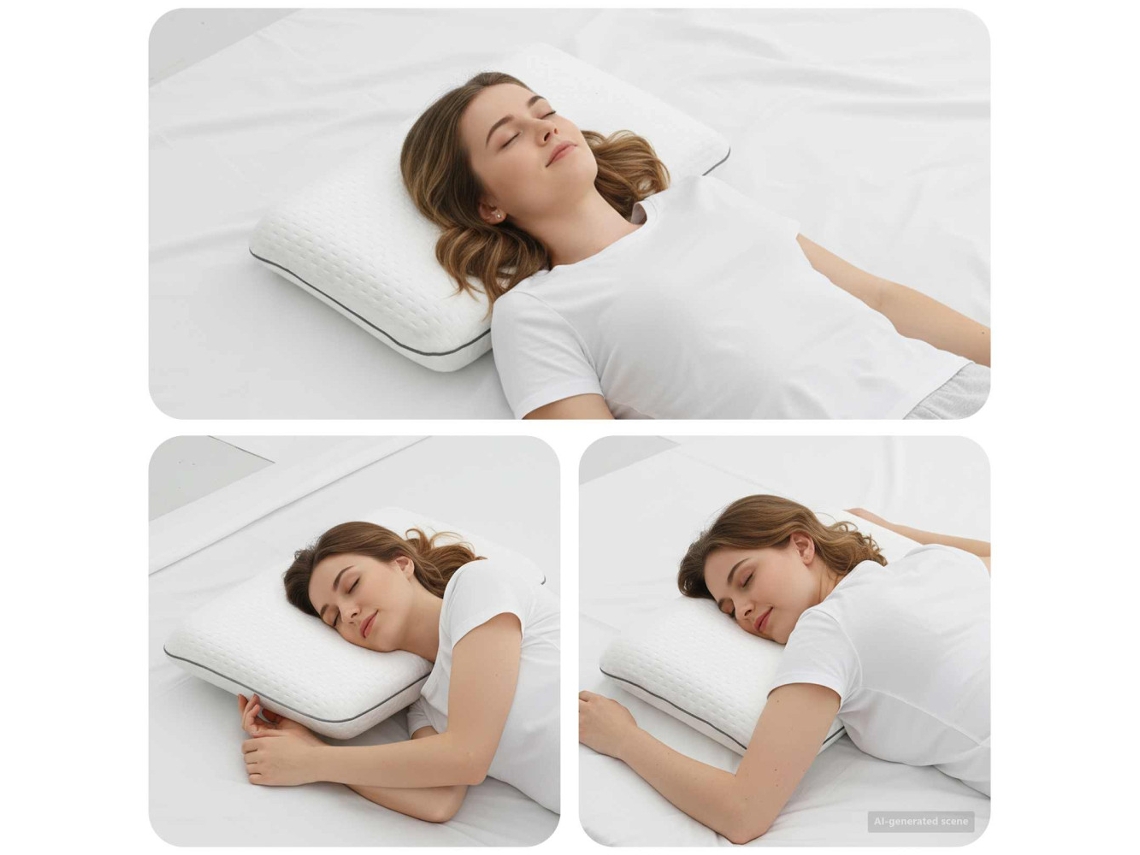 Travesseiro para Dormir, Branco Liso, 60 X 40 X 10 Cm, Espuma de Gel AQUAFORGE