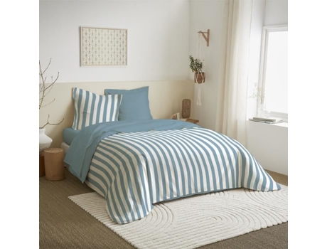 Conjunto de Lençol COTON PUR Cama Anatole Azur Algodão Multicor - 4pcs (140x190cm)