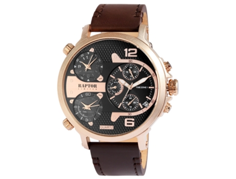 Relógio RAPTOR Limited Homem Multifuncional com Pulseira de Couro Genuíno com Costuras