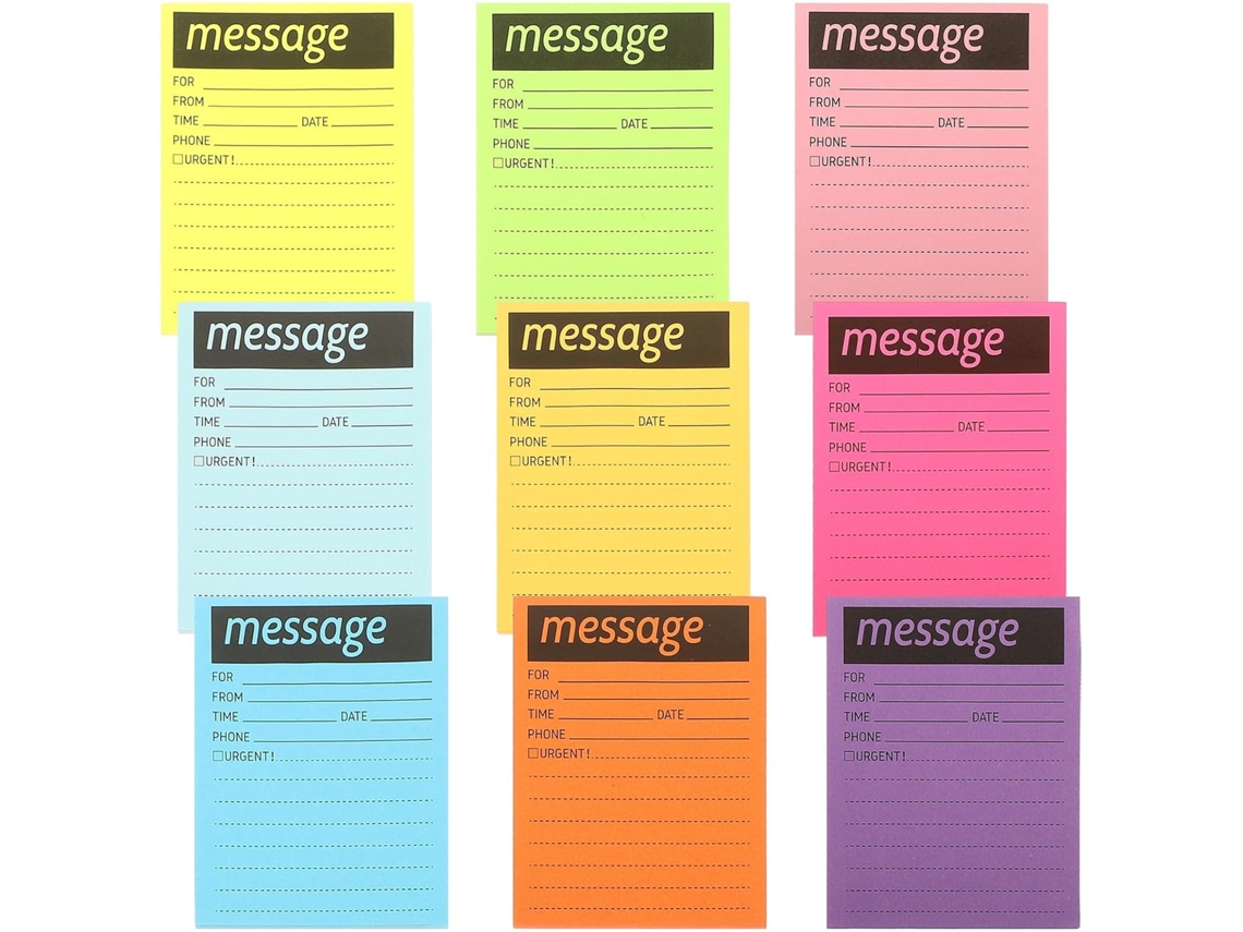 Blocos-notas Autocolantes Notas Coloridas Em Papel Forte Aderência Lote De 9 Mémo Pratiques Pour Bureau Et