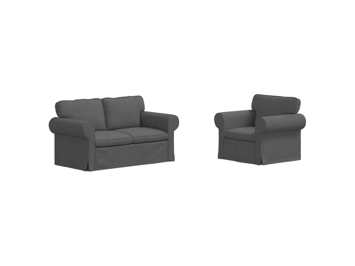Maison Exclusive - Conjunto De Sofás 2 Unid. Cinza Escuro Tecido