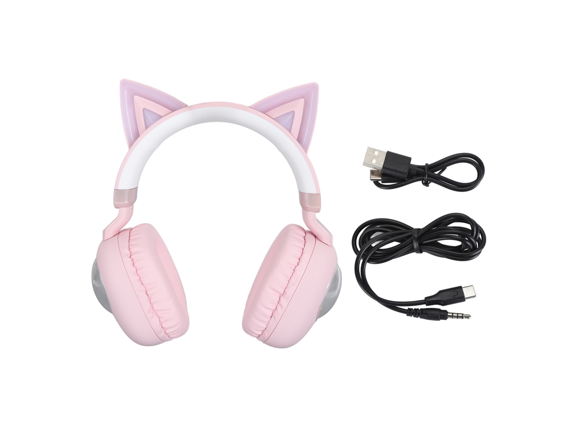 Fones Bluetooth Kids LAXISCREED Orelhas Gato Luz Rgb 20h