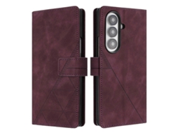 Capa De Celular Flip Em Couro Com Relevo 3d Para Samsung Galaxy Z Fold7 5g