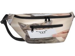 Bolsa Transversal Unissex Tropicallife com Estampa Divertida de Gato 38x25x9x19cm Estampa Dive Impermeável