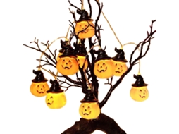 Laxiscreed String De Luzes Led De Abóbora De Plástico Para Decoração De Halloween E Páscoa, 1.5m, 10 Leds Com Usb