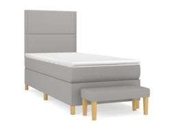 Box Spring Bed, Box Spring Beds Vidaxl Cinzeto Tecido (90 X 200 Cm)