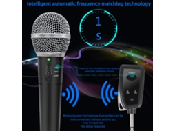 Aetheria 2pcs Microfone Sem Fio Dinâmico de Mão com Receptor para Karaokê e Cantares