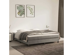 Vidaxl Colchão De Molas Ensacadas Firmeza Média 160x220x20 Cm Veludo Cinza-claro