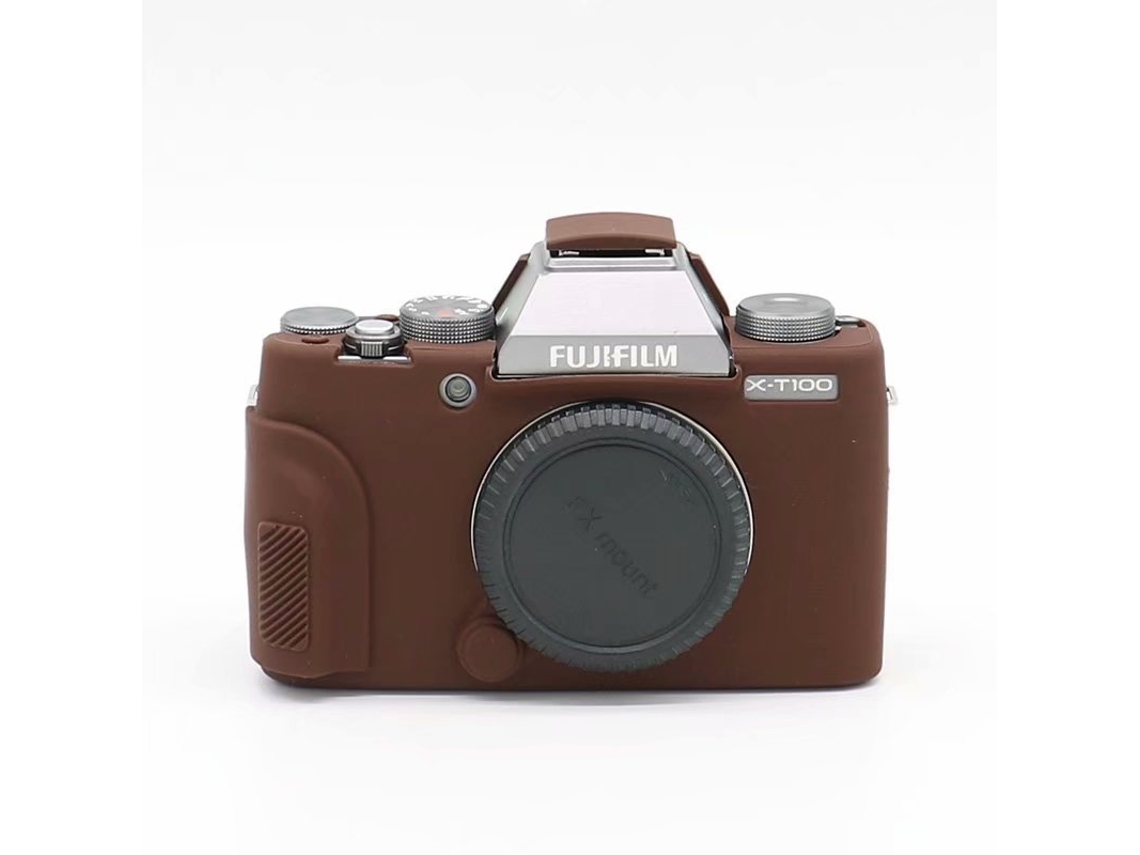 Capa para Fujifilm X t100 Capa de Silicone para Câmera CUICH (marrom)